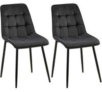 Lote de 2 sillas de comedor funda de terciopelo gifford negro 61x47x89 cm