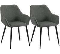Lote de 2 sillas de comedor luena tela gris oscuro 63x52x82 cm