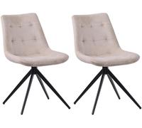 Lote de 2 sillas de comedor merna terciopelo crema 56x48x82 cm