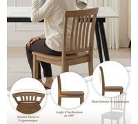 Lote de 2 sillas de comedor modernas: asiento acolchado, patas de madera - Color marrón