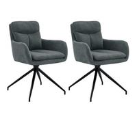Lote De 2 Sillas De Comedor Somers Tela Gris Oscuro 62x57x83 Cm Clp