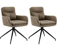 Lote de 2 sillas de comedor somers tela marrón 62x57x83 cm