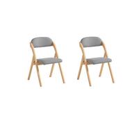 Lote de 2 sillas plegables de madera con asiento y respaldo tapizado sillón para cocina oficina 47 x 57 x 79 cm fst92-nx2 sobuy