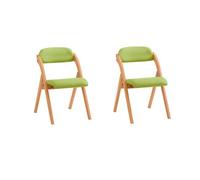 Lote de 2 sillas plegables de madera con asiento y respaldo tapizado sillón para cocina, oficina 47 x 60 x 77 cm verde fst92-grx2 sobuy
