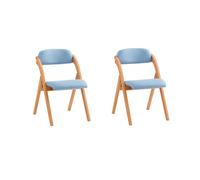 Lote de 2 sillas plegables de madera con asiento y respaldo tapizado sillón para cocina, oficina 47 x 60 x 77 cm azul fst92-blx2 sobuy