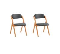 Lote de 2 sillas plegables de madera con asiento y respaldo tapizado sillón para cocina oficina gris oscuro47 x 60 x 77 cm fst92-sgx2 sobuy