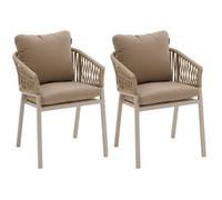 Lote De 2 Sillones De Jardín De Malla De Aluminio Y Poliéster "oriengo" Beige Y Arcilla - Hespéride