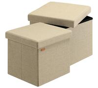 Lote de 2 taburetes Beige 38x38x38cm plegables