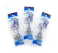 Lote de 3 Recambios de Cinta Correctora R6 de 4.2 mm de Ancho x 6 metros de Largo - Invisible en fotocopias - máxima calidad - apto para todos los correctores R6 - by Office box