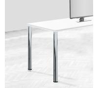 Lote de 4 patas para mesa, diámetro 60mm, h 830mm, acero, níquel satinado