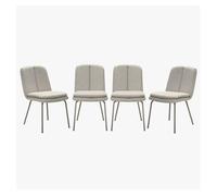 Lote de 4 sillas, en tela y patas de metal beige a85 cm - lysa 85 cm