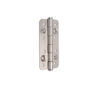 Lote de 5 bisagras de seguridad para puertas, 150x80mm, bisagras antipalanca con cantos redondos, sin remate, acero, níquel satinado