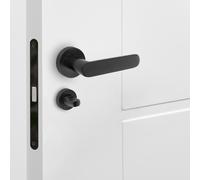 Emuca - Muletilla para puertas correderas de interior, lote de 5 condenas con roseta D.35 mm, zamak, Negro