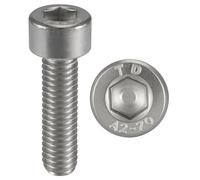 Lote de 5 tornillos INOX M3x8 mm de cabeza cilíndrica BTR Ø 3x8 mm | Tornillos M3 x 8mm CHC de 6 panes huecos (llave Allen) | Acero inoxidable A2-70 (V2A/304) | ISO 4762 / DIN 912 : LOTE DE 5 Pzs