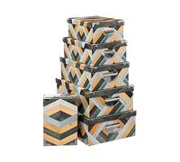 Lote de 6 cajas de almacenamiento con asas y esquinas de metal decorativo Marqueterie - Five