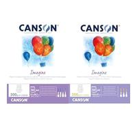 Lote de Canson Imagine A4 + A5, Papel Mixed Media, Grando ligero, 200g, Encolados por el lado corto, Blanco natural, 50 Hojas