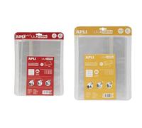 Lote de forralibros APLI - packs de 5 Forros de libros con solapa ajustable de polipropileno 75 µ_ Medida 29 x 53 cm (16913) y 28.5 x 53 cm (16911)
