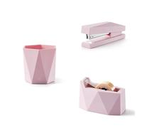 Lote de Miquelrius - Cubilete, Portalápices de Escritorio + Grapadora, Compatible con Grapas 24/6 + Dispensador de Cinta Adhesiva, Portarollo Cinta Adhesiva y Washi Tape