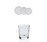 Lote de QUID DENVER - Vajilla Porcelana 18 Piezas- 6 Personas + Quid Kata - Set 6 vasos forma baja 26 ptos para lavavajillas, vidrio