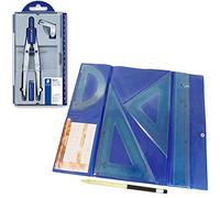 Lote Estuche 550 Bigotera compás escolar de precisión Noris Club + Estuche tecnic Juego de Regla 30 cm, escuadra y cartabón de 25 cm + REGALO