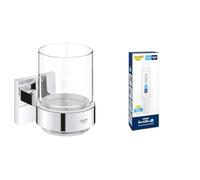 Lote GROHE Start Cube QuickFix - Portacepillos con soporte en cromo con Adhesivo QuickGlue A1