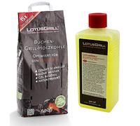 LotusGrill Saco de Carbón de Haya de 2,5 kg Con Pasta de Combustión de 500 ml - Para Asar Sin Humo