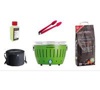 LotusGrill Set de barbacoa de carbón vegetal con 1 kg de carbón vegetal de haya, 200 ml de pasta combustible, 1 cuchillo multiusos y 1 bolsa