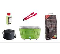 LotusGrill XL Starter Juego de 1 x lotusgrill XL cal verde 1 x haya Carbón vegetal 1 kg, 1 x quemar 200 ml, 1 x salchichas Alicate Naranja, 1 x bolsa