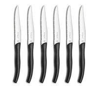 Lou Laguiole 2271AAMB02K35 Sky - Juego de 6 cuchillos steak, acero inoxidable/mango color efecto piel, 27,5 x 20 x 3 cm, color negro