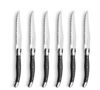 Lou Laguiole 2511ACK000K35 - Juego de 6 cuchillos de carne, acero inoxidable, gris, talla única
