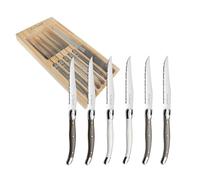 Lou Laguiole 2511MWWA00K35 Tradition - Juego de cuchillos de carne (6 unidades)