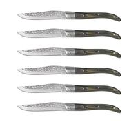 LOU LAGUIOLE VOLCANO Set 6 Cuchillos Chuleteros Acero Inox 23X2,4X1,5CM Acero Steel 23x2.4x1.5cm