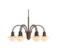 Louis Poulsen Lámpara de araña PH 1/1 Chandelier Centenary Edition Brass-dusty terracotta. 6 brazos