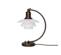 Louis Poulsen Lámpara de mesa PH 2/2 Luna Aged brass-vidrio opalino