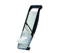 LOUIS TELLIER | Mandolina Profesional de Acero Inoxidable Compact-Pro Basalto con Empujador Ergonómico | Cortador de Frutas| Grosor ajustable | Made in France
