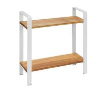 Louisa - Estantería de Cocina de 2 Niveles para encimera, Madera de Acacia y Metal, CREA más Espacio de Almacenamiento en la Cocina, 32 x 33 x 11 cm, Color Blanco