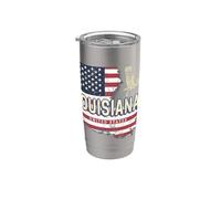 Louisiana Estados Unidos mapa retro vintage USA souvenir Vaso térmico de acero inoxidable de doble pared