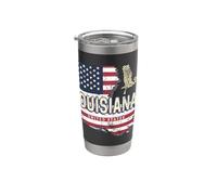 Louisiana Estados Unidos mapa retro vintage USA souvenir Vaso térmico de acero inoxidable de doble pared
