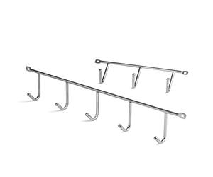 LouMaxx Perchero Pared Cromado Set 2, Acero, 5 y 3 Ganchos, 2 Tamanos