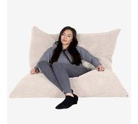 Lounge Pug Puff Gigante Cama XL de Pana, Marfil, Puff Grande para Adultos y Adolescentes, Almohada de Suelo o Sillón