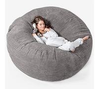 Lounge Pug Sofá Puff Gigante Mega-Mamut de Pana, Puff XXL Extra Grande para 2 Adultos, Grafito