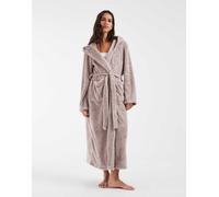 Loungeable - albornoz maxi con capucha de sherpa acogedor en mink-Neutro Visón 40