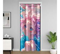 Loussiesd - Cortinas opacas para habitación de niñas y niños con oscurecimiento del 30%-50%, cortinas de dibujos animados estilo japonés Kawaii para puerta con ventana, 1 panel de 86 x 203 cm para