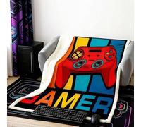Loussiesd Manta Sherpa de Gamepad Manta de Lana Video Juego Jóvenes Niños Niñas Manta de Forro Polar para Sofá Sillón Gamer Manta de Felpa Moderna Controlador de Video Juegos Decoración de Habitación