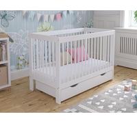 Love For Sleep Cuna Bebe Convertible 120x60 cm Luca de Madera de Pino con Cajón y Barrera de Seguridad - Cuna-Cama para Bebé Convertible