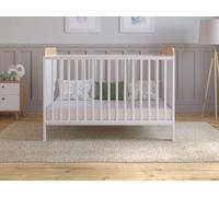 Love For Sleep Cuna Convertible en Cama 120x60 cm - Incluye Colchón - Madera Blanco-Pino, Juego Completo para Bebé - Cama Evolutiva 2 en 1