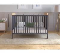 Love For Sleep Cuna de Madera para bebé 120x60 cm Antracita-Pino - Convertible en Cama Infantil - Altura Ajustable - Cuna evolutiva para recién Nacido y niño pequeño