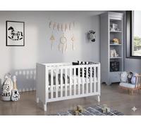 Love For Sleep Francis Cuna Convertible en Cama 120x60 cm con Colchón de Espuma y Barandilla de Seguridad - Juego Completo de Madera para Bebé
