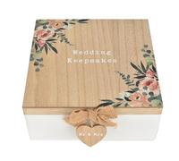 Love Story - Caja de recuerdos de madera para el día de la boda, diseño de corazones