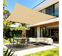 LOVE STORY Toldo Vela Rectangular 2x3m,Protección UV para Exterior Patio | Impermeable Vela de Sombra en PES Resistente, Protección Solar y Cortaviento. Ideal para Jardín, Terraza o Balcón.Arena